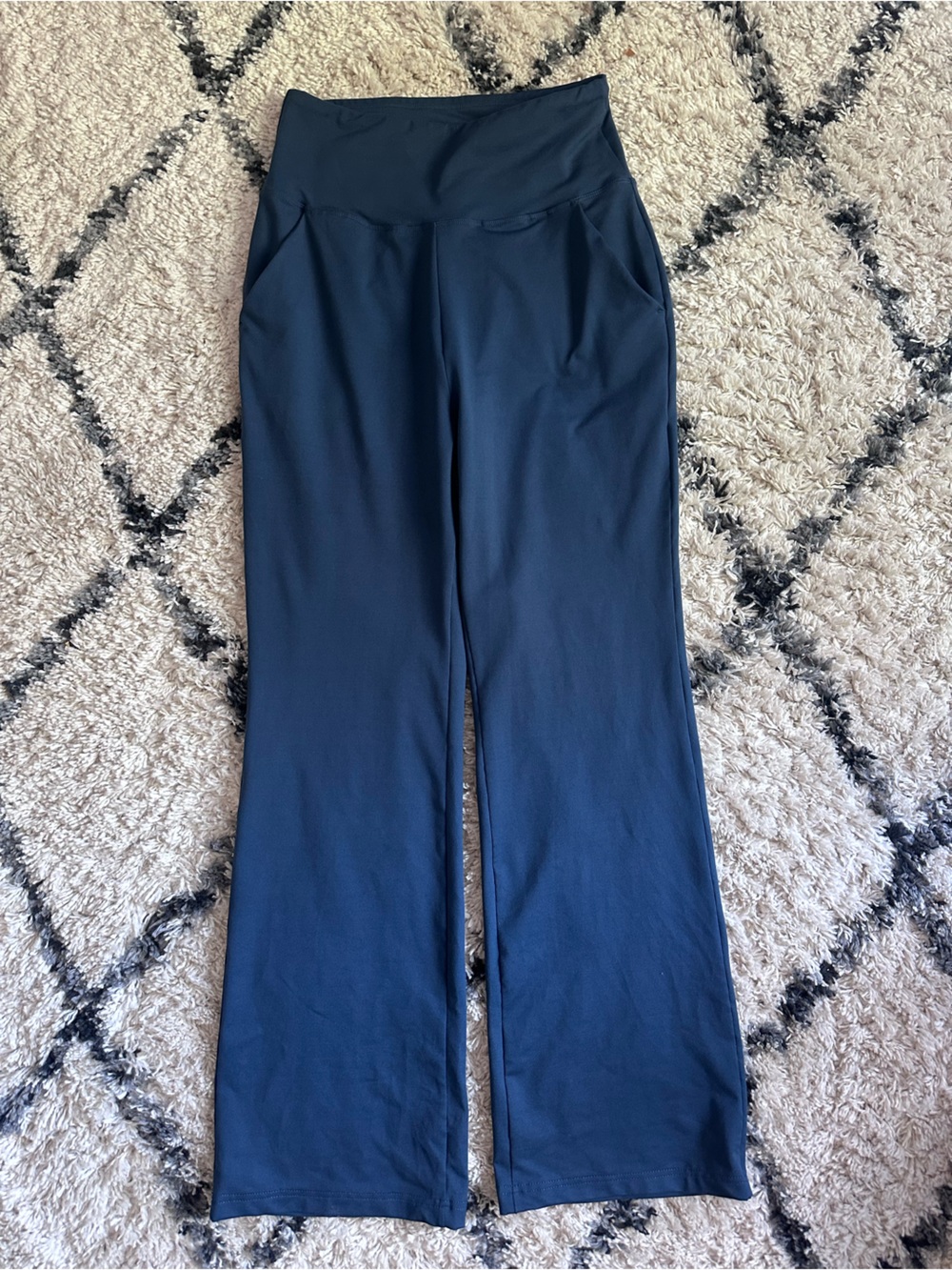 Kiragrace High-Waist Wide Leg Pants in Smoky Blue- Size Medium